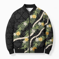 Puakenikeni Anthurium Pikake Lei Bomber Puffer Jacket Hawaiian Quilt Pattern