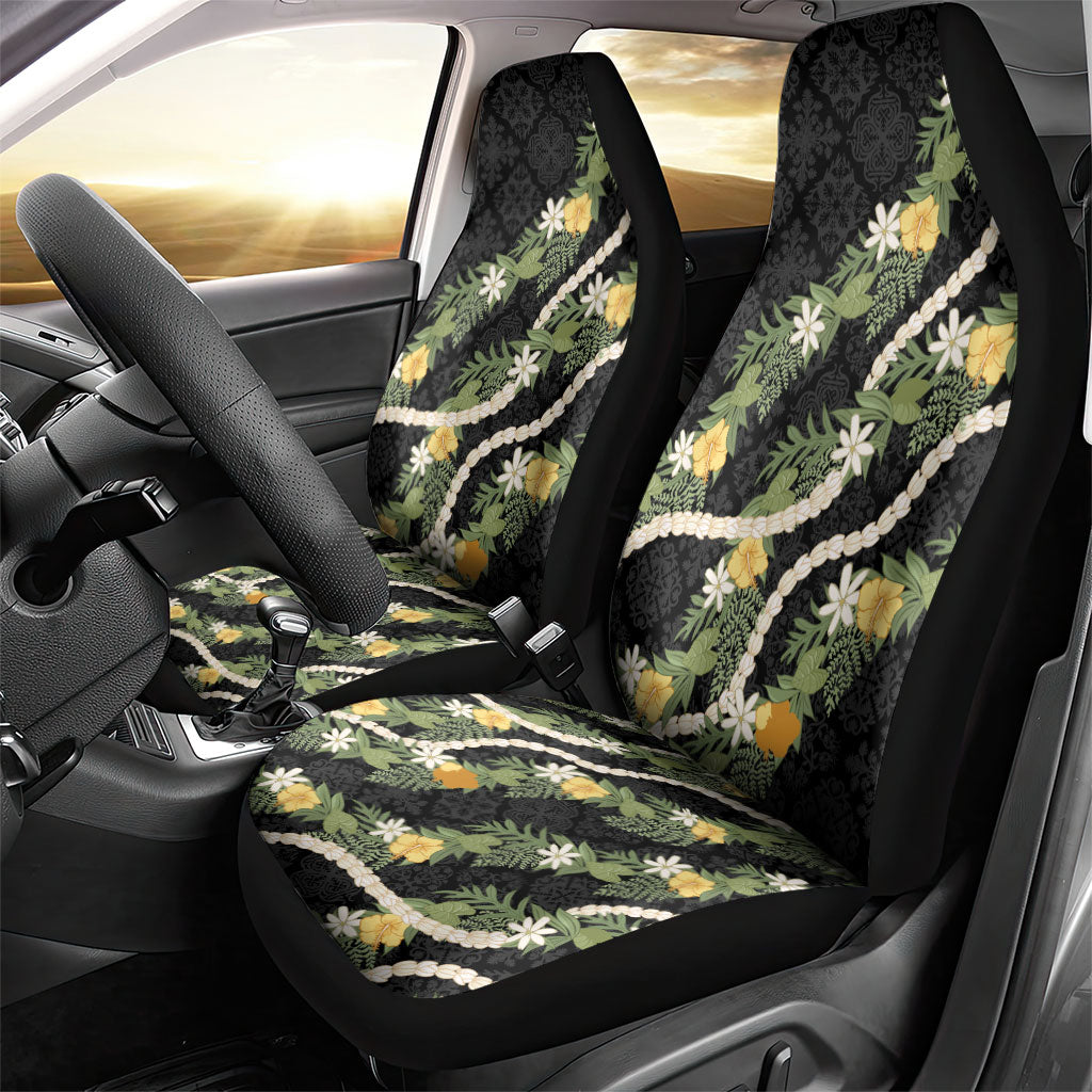 Puakenikeni Anthurium Pikake Lei Car Seat Cover Hawaiian Quilt Pattern LT9 - Polynesian Pride
