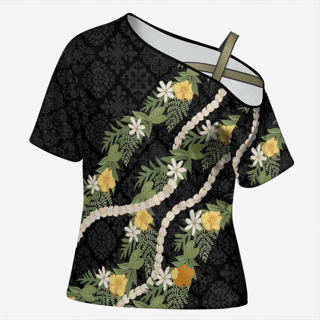 Puakenikeni Anthurium Pikake Lei Cross Shoulder Shirt Hawaiian Quilt Pattern