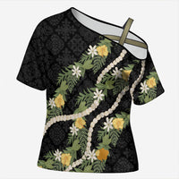 Puakenikeni Anthurium Pikake Lei Cross Shoulder Shirt Hawaiian Quilt Pattern