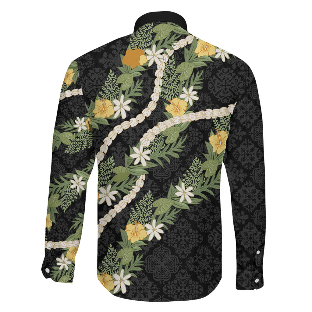 Puakenikeni Anthurium Pikake Lei Family Matching Off The Shoulder Long Sleeve Dress and Hawaiian Shirt Hawaiian Quilt Pattern