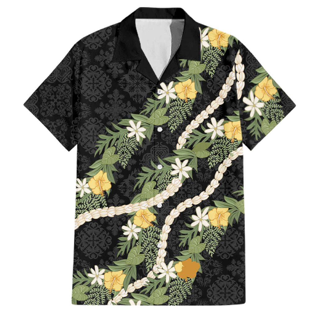 Puakenikeni Anthurium Pikake Lei Family Matching Off Shoulder Maxi Dress and Hawaiian Shirt Hawaiian Quilt Pattern