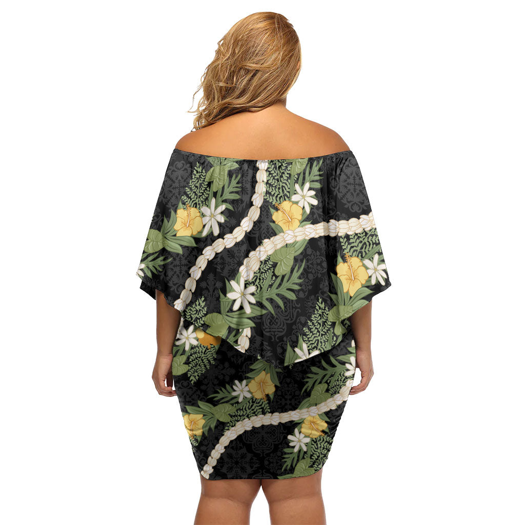Puakenikeni Anthurium Pikake Lei Family Matching Off Shoulder Short Dress and Hawaiian Shirt Hawaiian Quilt Pattern