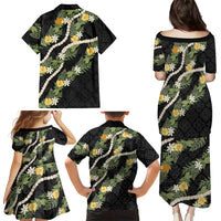 Puakenikeni Anthurium Pikake Lei Family Matching Puletasi and Hawaiian Shirt Hawaiian Quilt Pattern