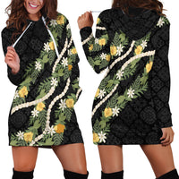 Puakenikeni Anthurium Pikake Lei Hoodie Dress Hawaiian Quilt Pattern