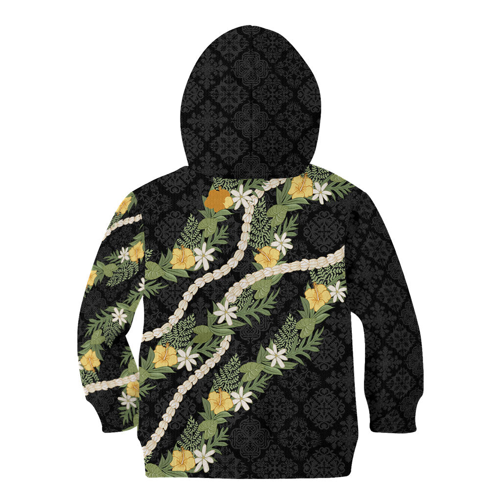 Puakenikeni Anthurium Pikake Lei Kid Hoodie Hawaiian Quilt Pattern