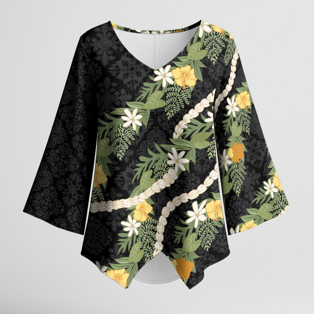 Puakenikeni Anthurium Pikake Lei Kimono Sleeve Blouse Hawaiian Quilt Pattern