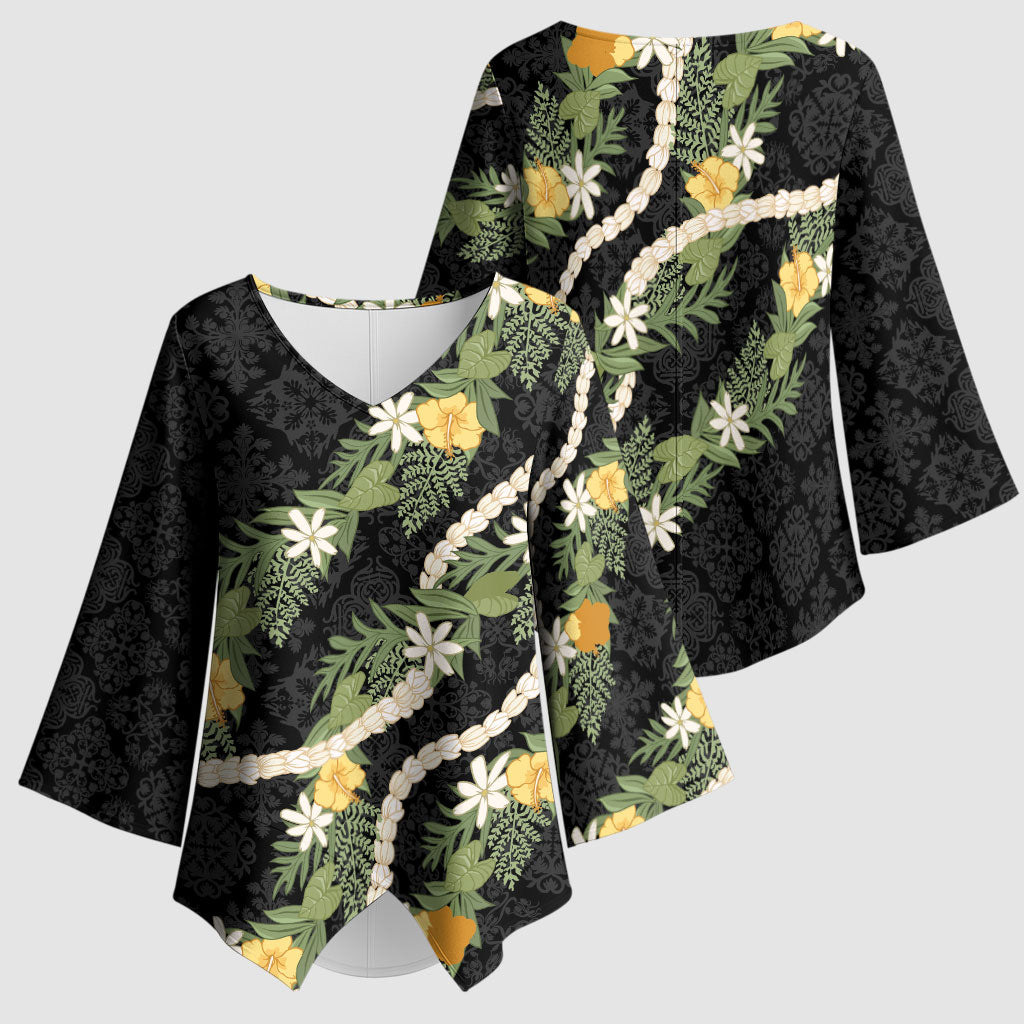 Puakenikeni Anthurium Pikake Lei Kimono Sleeve Blouse Hawaiian Quilt Pattern