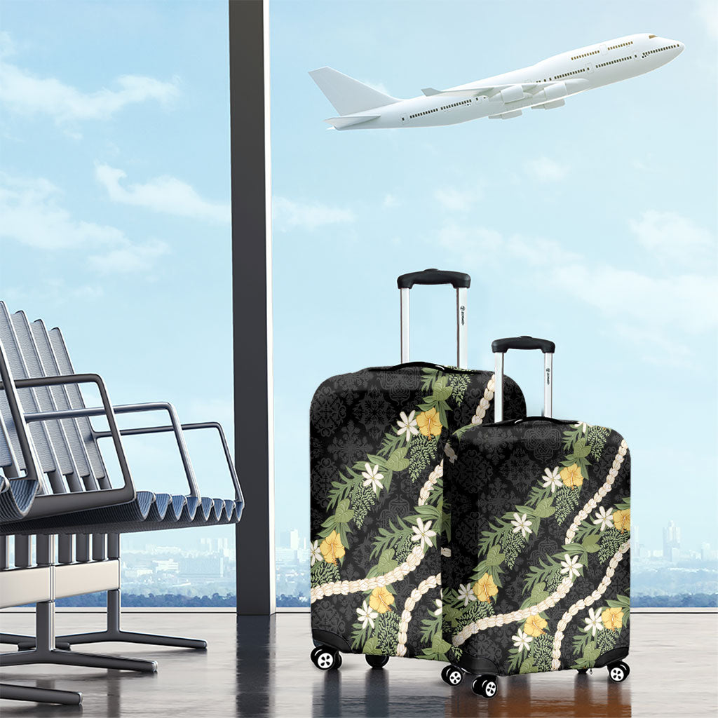 Puakenikeni Anthurium Pikake Lei Luggage Cover Hawaiian Quilt Pattern