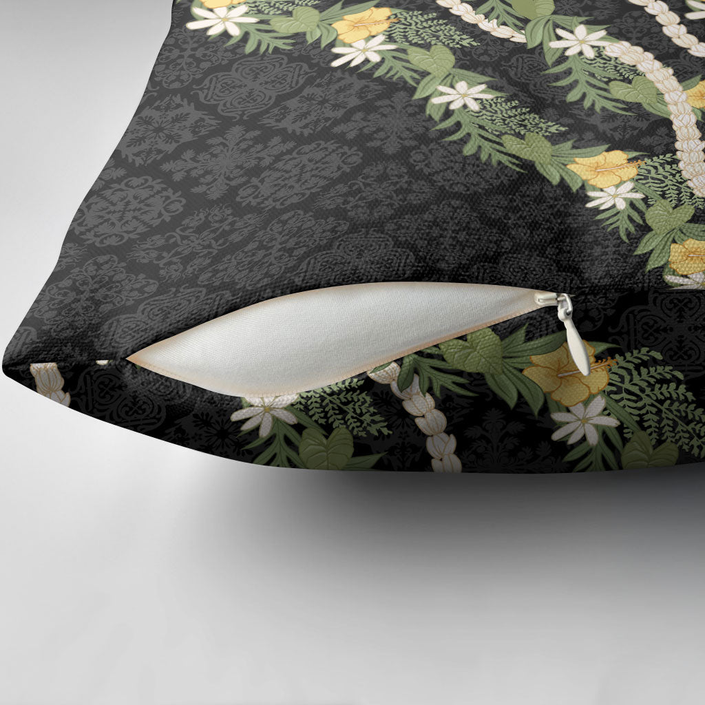 Puakenikeni Anthurium Pikake Lei Pillow Cover Hawaiian Quilt Pattern