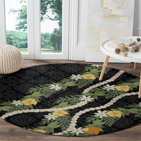 Puakenikeni Anthurium Pikake Lei Round Carpet Hawaiian Quilt Pattern