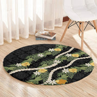 Puakenikeni Anthurium Pikake Lei Round Carpet Hawaiian Quilt Pattern