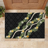 Puakenikeni Anthurium Pikake Lei Rubber Doormat Hawaiian Quilt Pattern