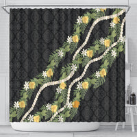 Puakenikeni Anthurium Pikake Lei Shower Curtain Hawaiian Quilt Pattern