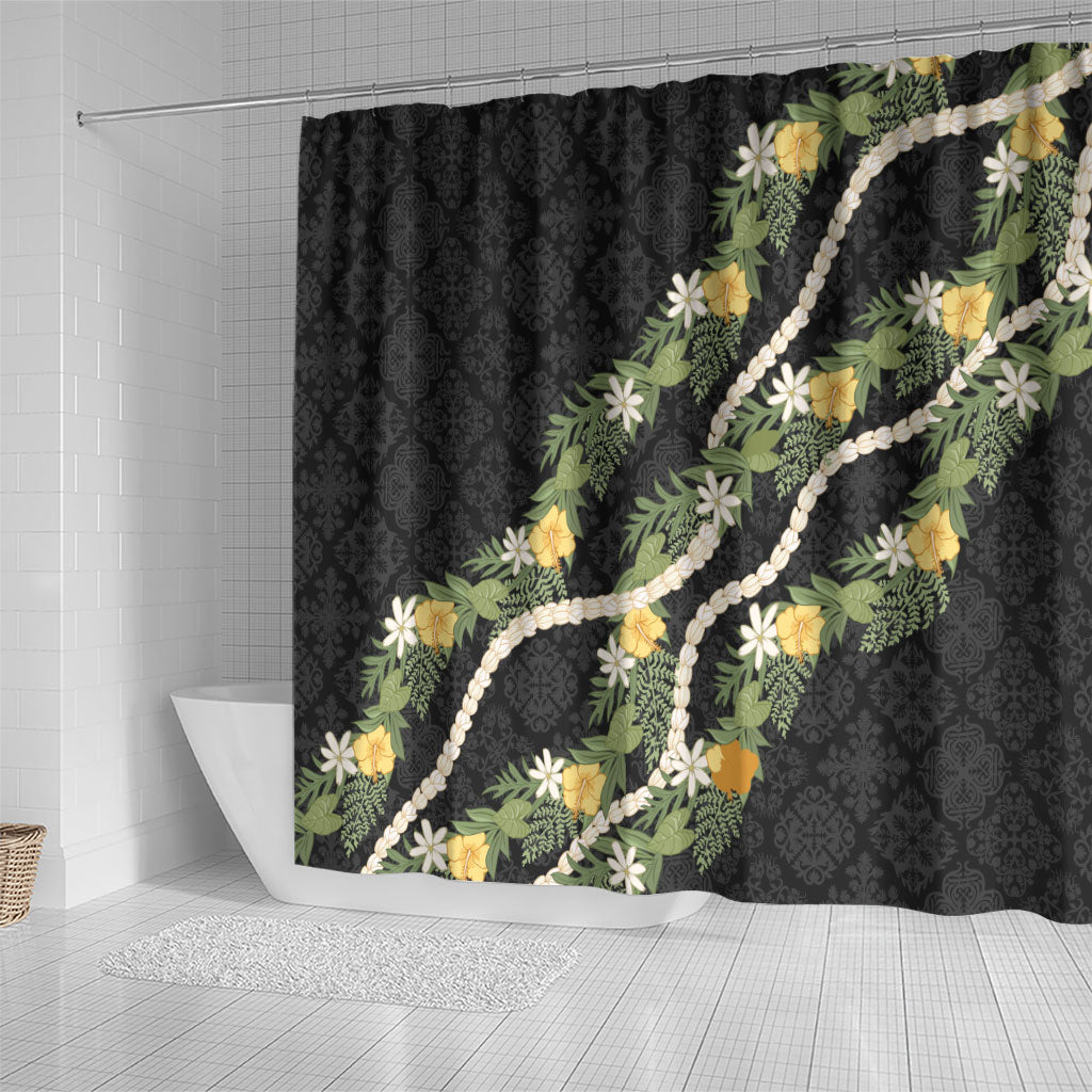 Puakenikeni Anthurium Pikake Lei Shower Curtain Hawaiian Quilt Pattern