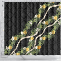 Puakenikeni Anthurium Pikake Lei Shower Curtain Hawaiian Quilt Pattern
