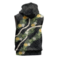 Puakenikeni Anthurium Pikake Lei Sleeveless Zip Hoodie Hawaiian Quilt Pattern