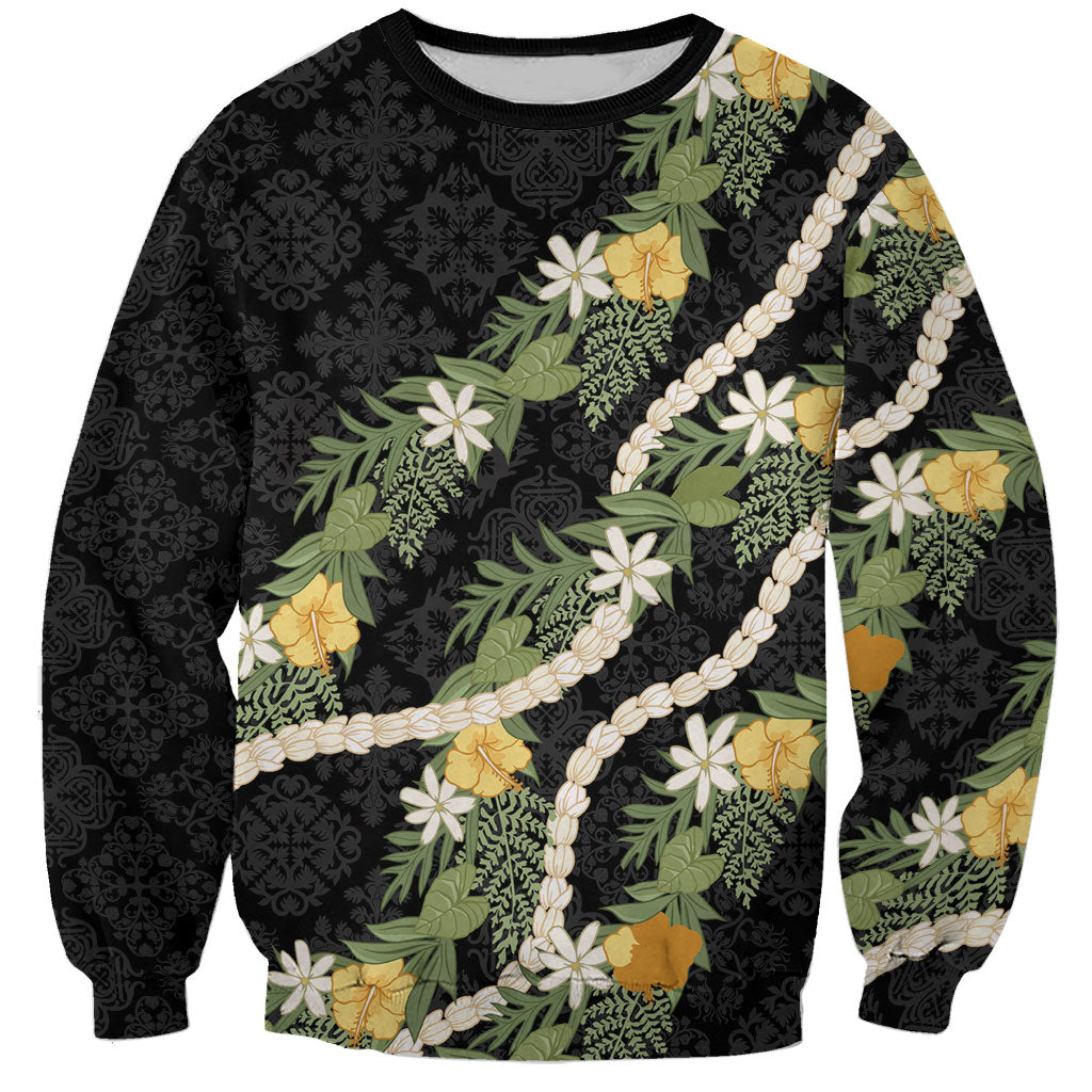 Puakenikeni Anthurium Pikake Lei Sweatshirt Hawaiian Quilt Pattern