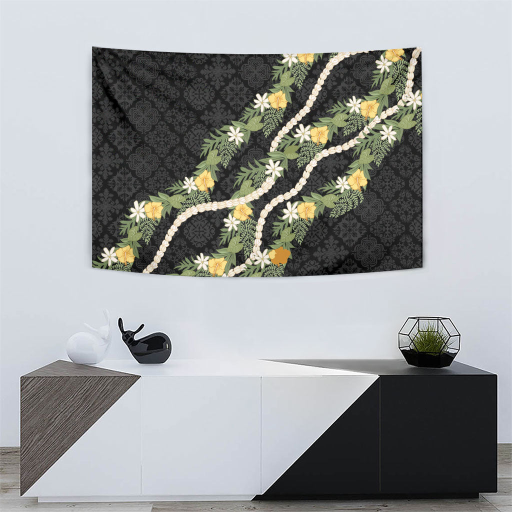 Puakenikeni Anthurium Pikake Lei Tapestry Hawaiian Quilt Pattern