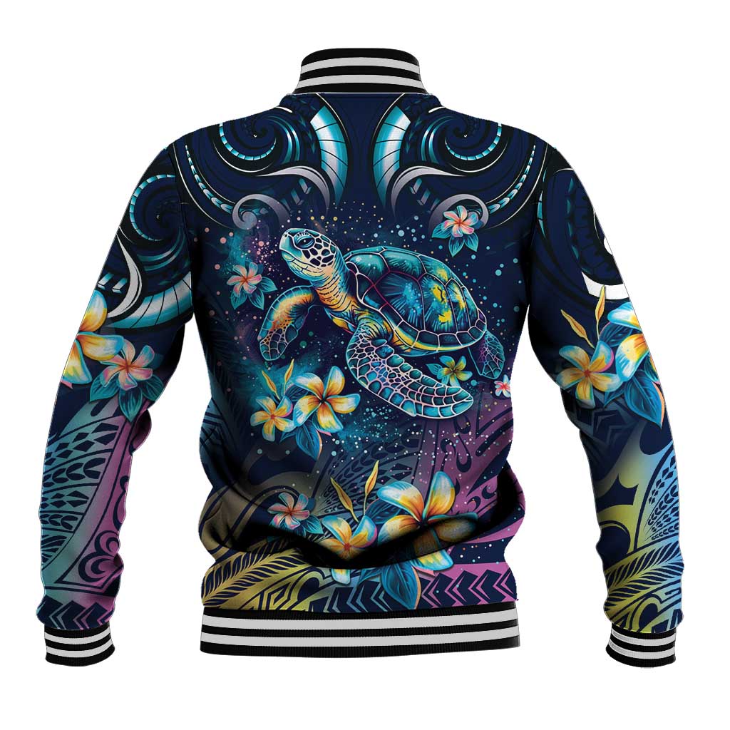 Plumeria Turtles Traditional Tribal Baseball Jacket LT9 - Polynesian Pride