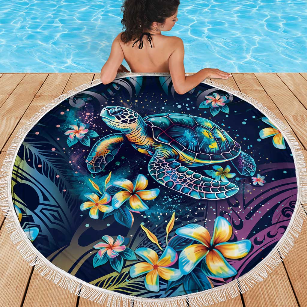 Plumeria Turtles Traditional Tribal Beach Blanket LT9 - Polynesian Pride