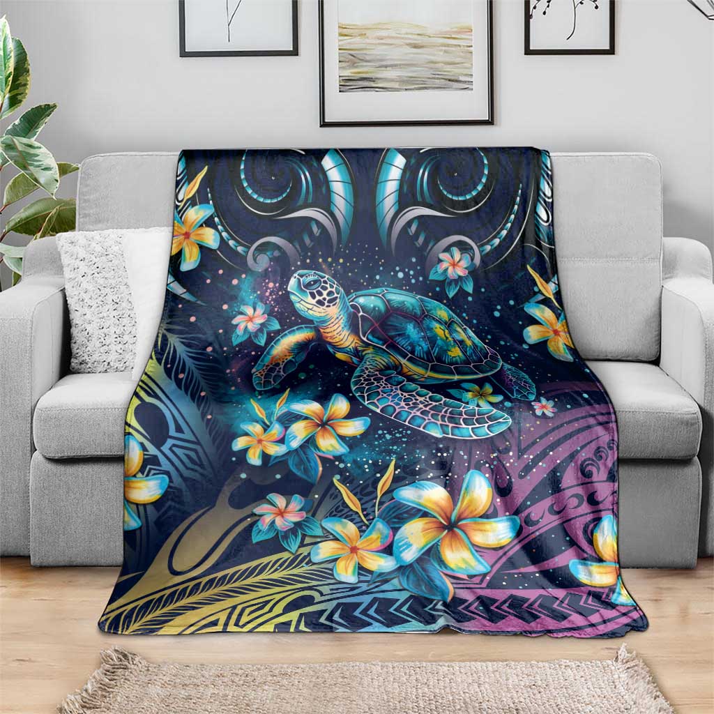 Plumeria Turtles Traditional Tribal Blanket LT9 - Polynesian Pride