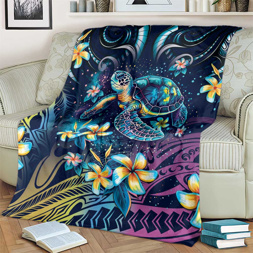 Plumeria Turtles Traditional Tribal Blanket LT9 - Polynesian Pride