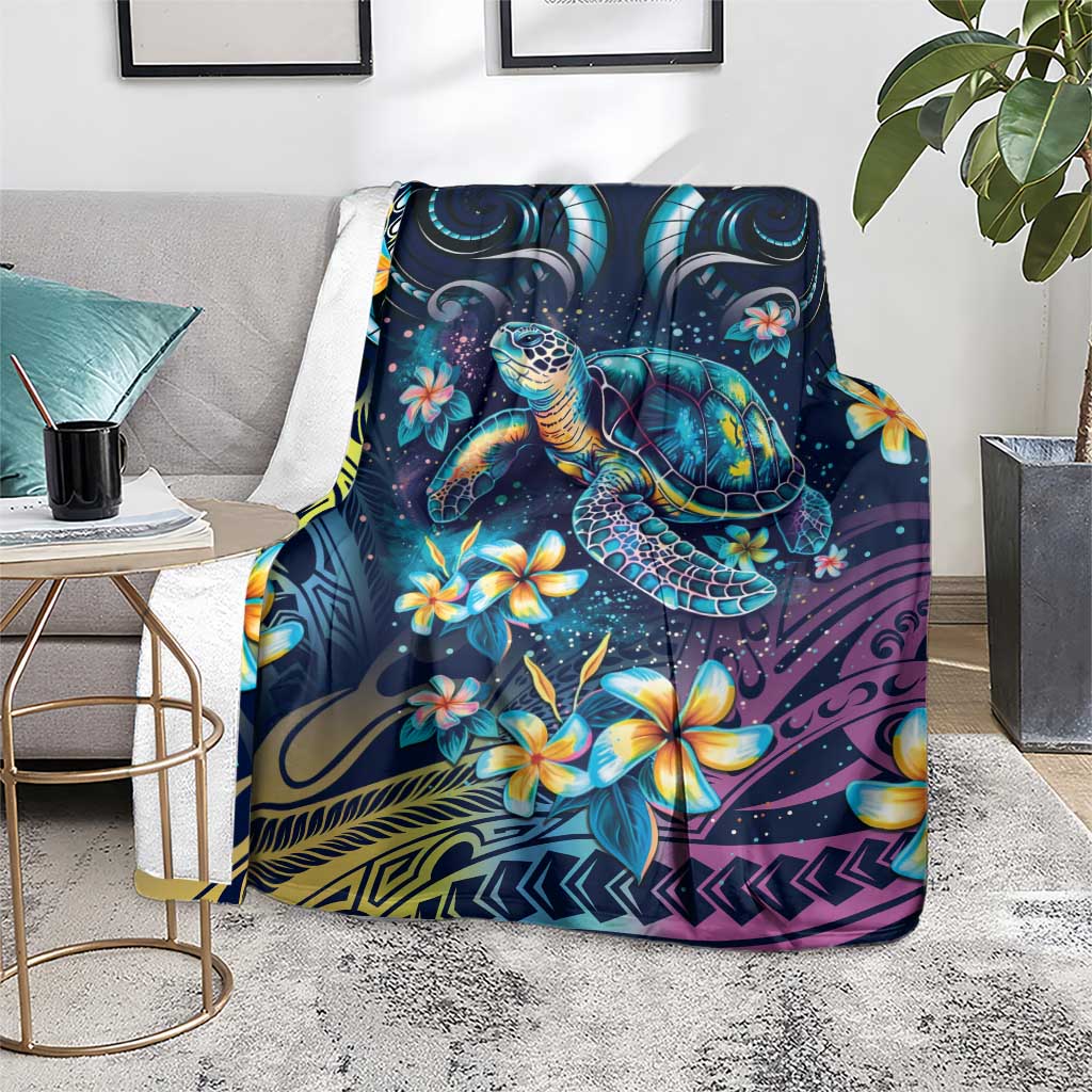 Plumeria Turtles Traditional Tribal Blanket LT9 - Polynesian Pride