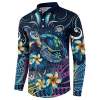 Plumeria Turtles Traditional Tribal Button Sweatshirt LT9 - Polynesian Pride