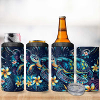 Plumeria Turtles Traditional Tribal 4 in 1 Can Cooler Tumbler