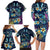 Plumeria Turtles Traditional Tribal Family Matching Long Sleeve Bodycon Dress and Hawaiian Shirt