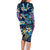 Plumeria Turtles Traditional Tribal Family Matching Long Sleeve Bodycon Dress and Hawaiian Shirt