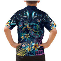 Plumeria Turtles Traditional Tribal Family Matching Mermaid Dress and Hawaiian Shirt