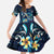 Plumeria Turtles Traditional Tribal Family Matching Off The Shoulder Long Sleeve Dress and Hawaiian Shirt