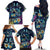 Plumeria Turtles Traditional Tribal Family Matching Off The Shoulder Long Sleeve Dress and Hawaiian Shirt