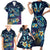 Plumeria Turtles Traditional Tribal Family Matching Short Sleeve Bodycon Dress and Hawaiian Shirt