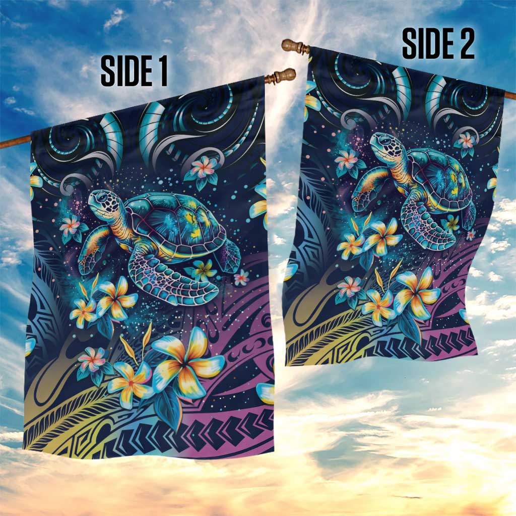 Plumeria Turtles Traditional Tribal Garden Flag LT9 - Polynesian Pride