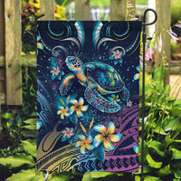 Plumeria Turtles Traditional Tribal Garden Flag LT9 Garden Flag Black - Polynesian Pride