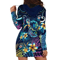 Plumeria Turtles Traditional Tribal Hoodie Dress LT9 - Polynesian Pride
