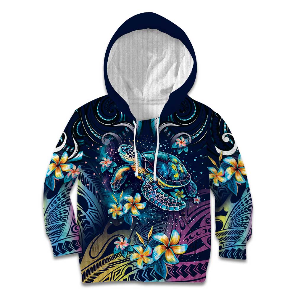 Plumeria Turtles Traditional Tribal Kid Hoodie