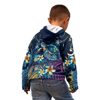 Plumeria Turtles Traditional Tribal Kid Hoodie