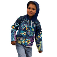 Plumeria Turtles Traditional Tribal Kid Hoodie