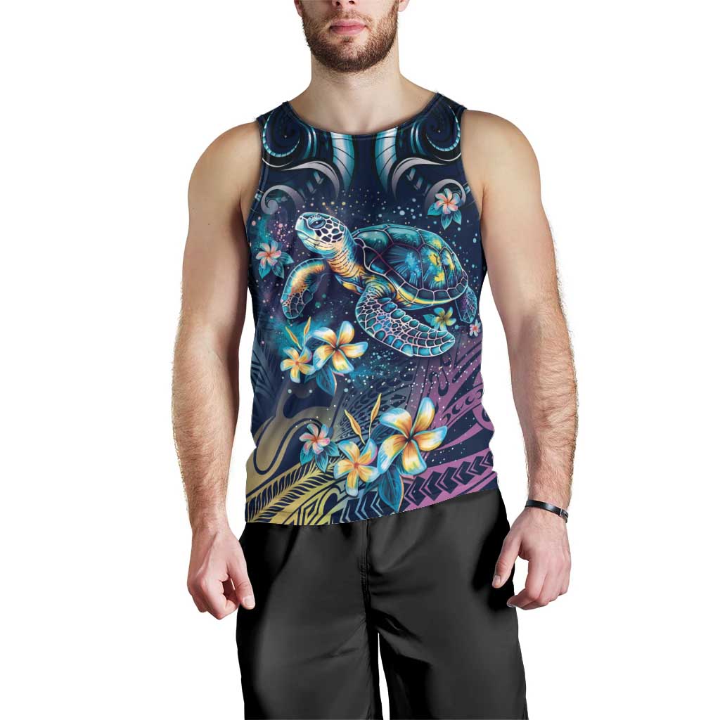 Plumeria Turtles Traditional Tribal Men Tank Top LT9 - Polynesian Pride