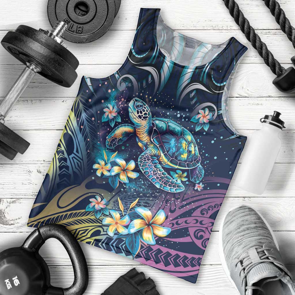 Plumeria Turtles Traditional Tribal Men Tank Top LT9 - Polynesian Pride