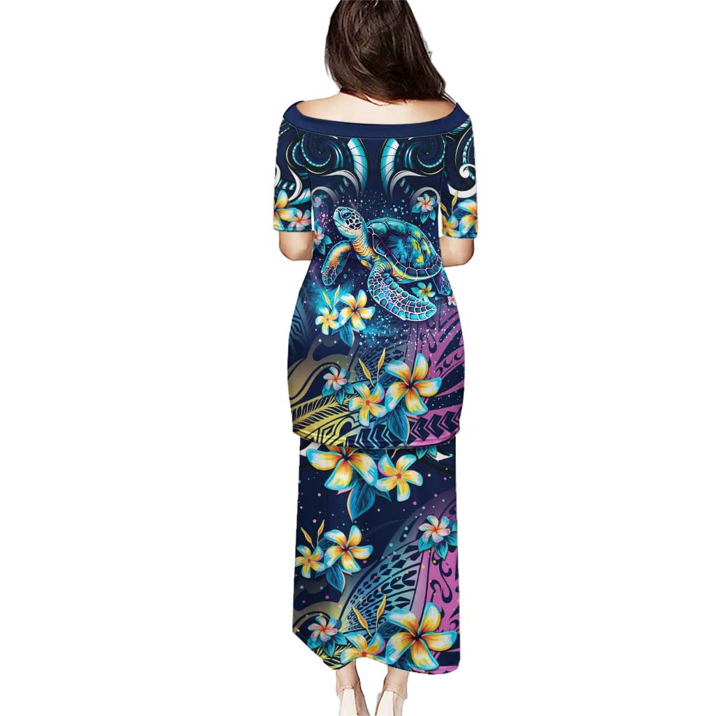 Plumeria Turtles Traditional Tribal Puletasi LT9 - Polynesian Pride
