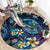 Plumeria Turtles Traditional Tribal Round Carpet