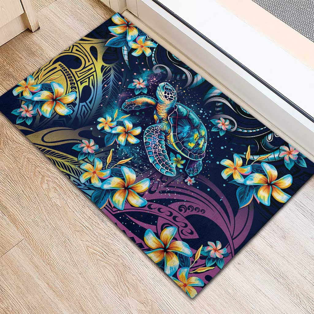 Plumeria Turtles Traditional Tribal Rubber Doormat LT9 - Polynesian Pride