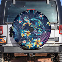 Plumeria Turtles Traditional Tribal Spare Tire Cover LT9 Black - Polynesian Pride