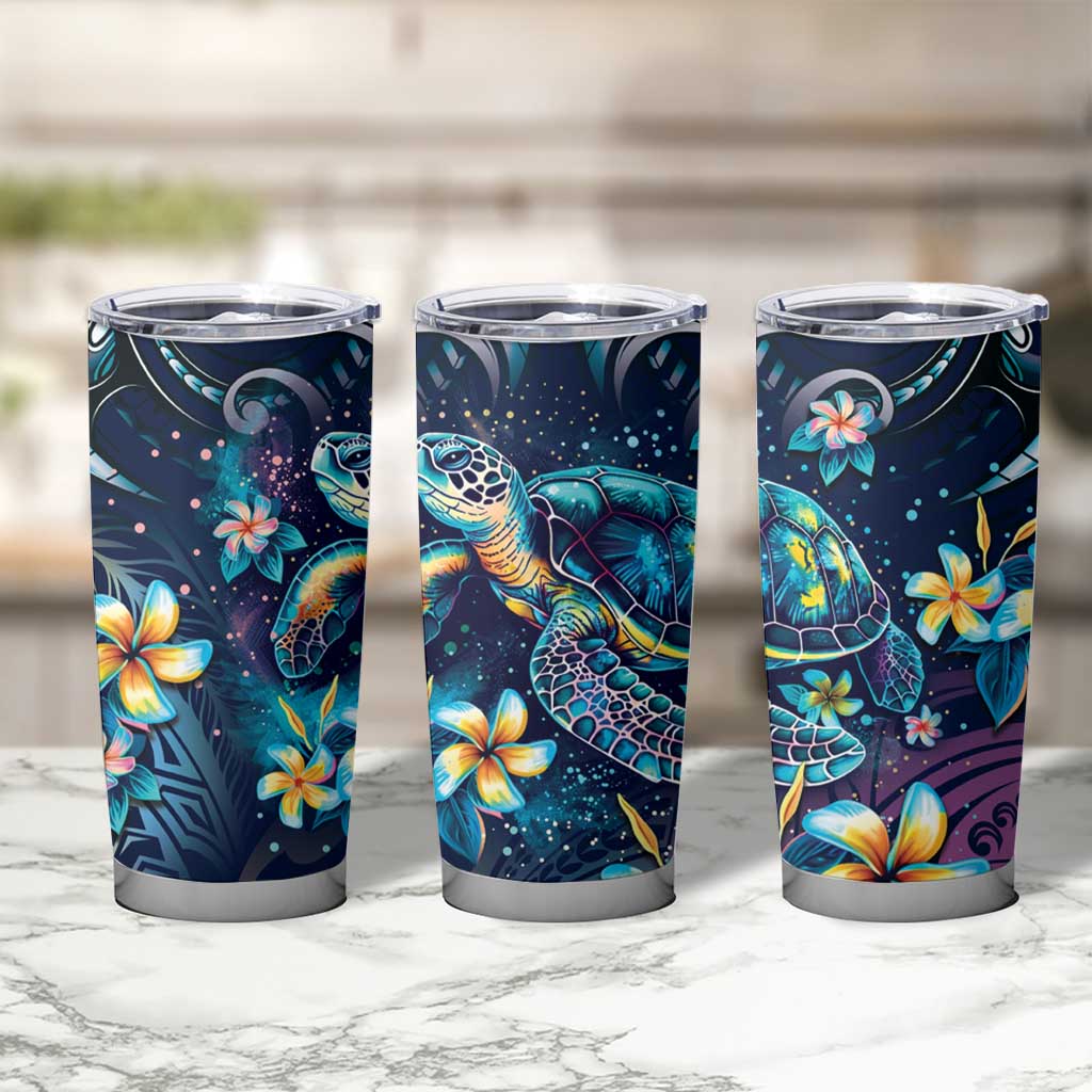 Plumeria Turtles Traditional Tribal Tumbler Cup LT9 - Polynesian Pride
