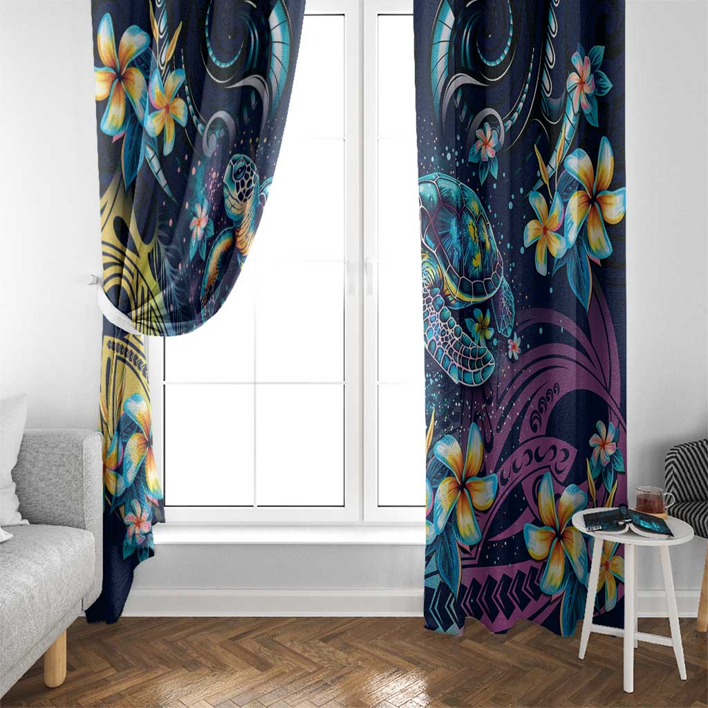 Plumeria Turtles Traditional Tribal Window Curtain LT9 - Polynesian Pride
